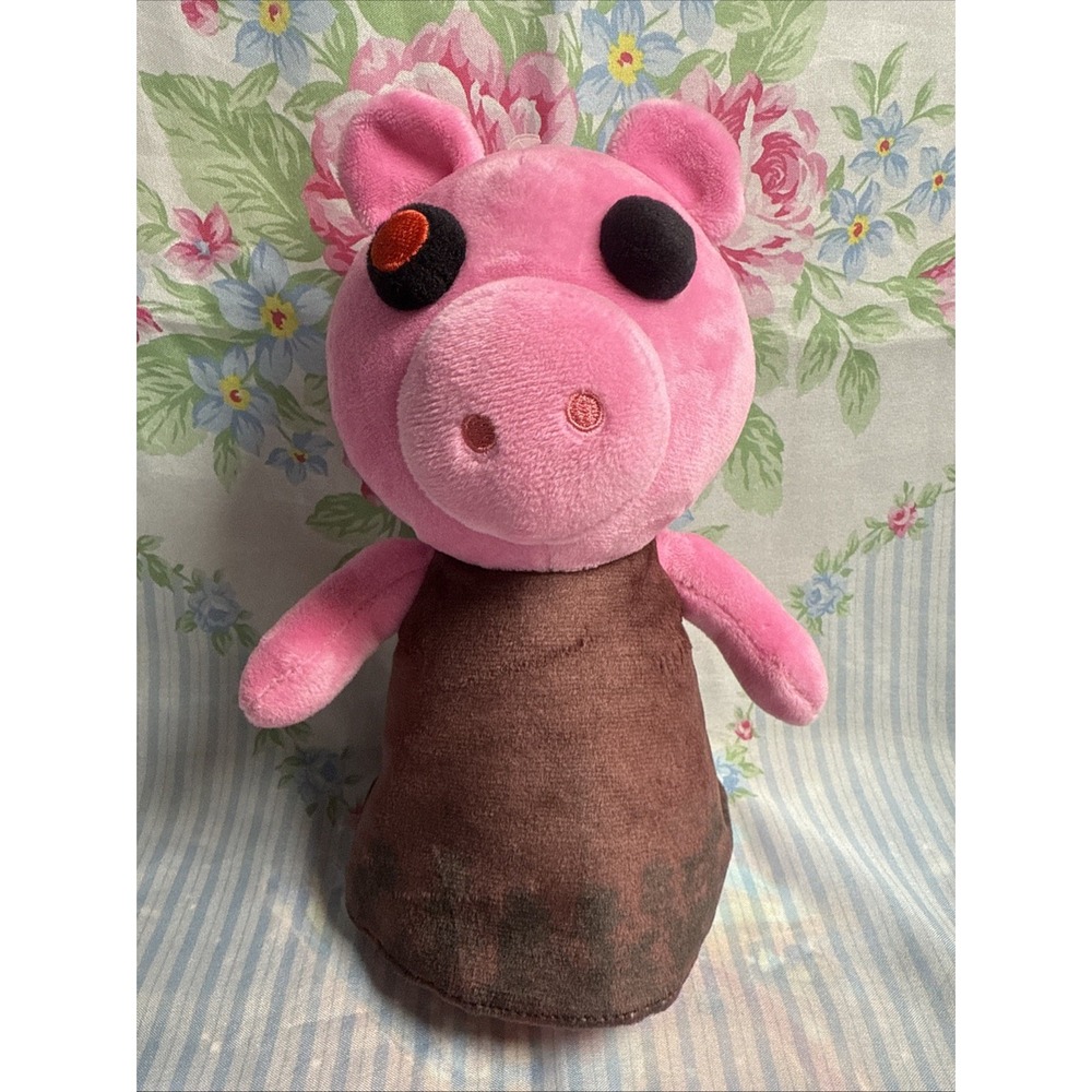 Piggy Plush 9" Roblox Character‎ Pink Pig Brown Dress Stuffed Toy Collectible